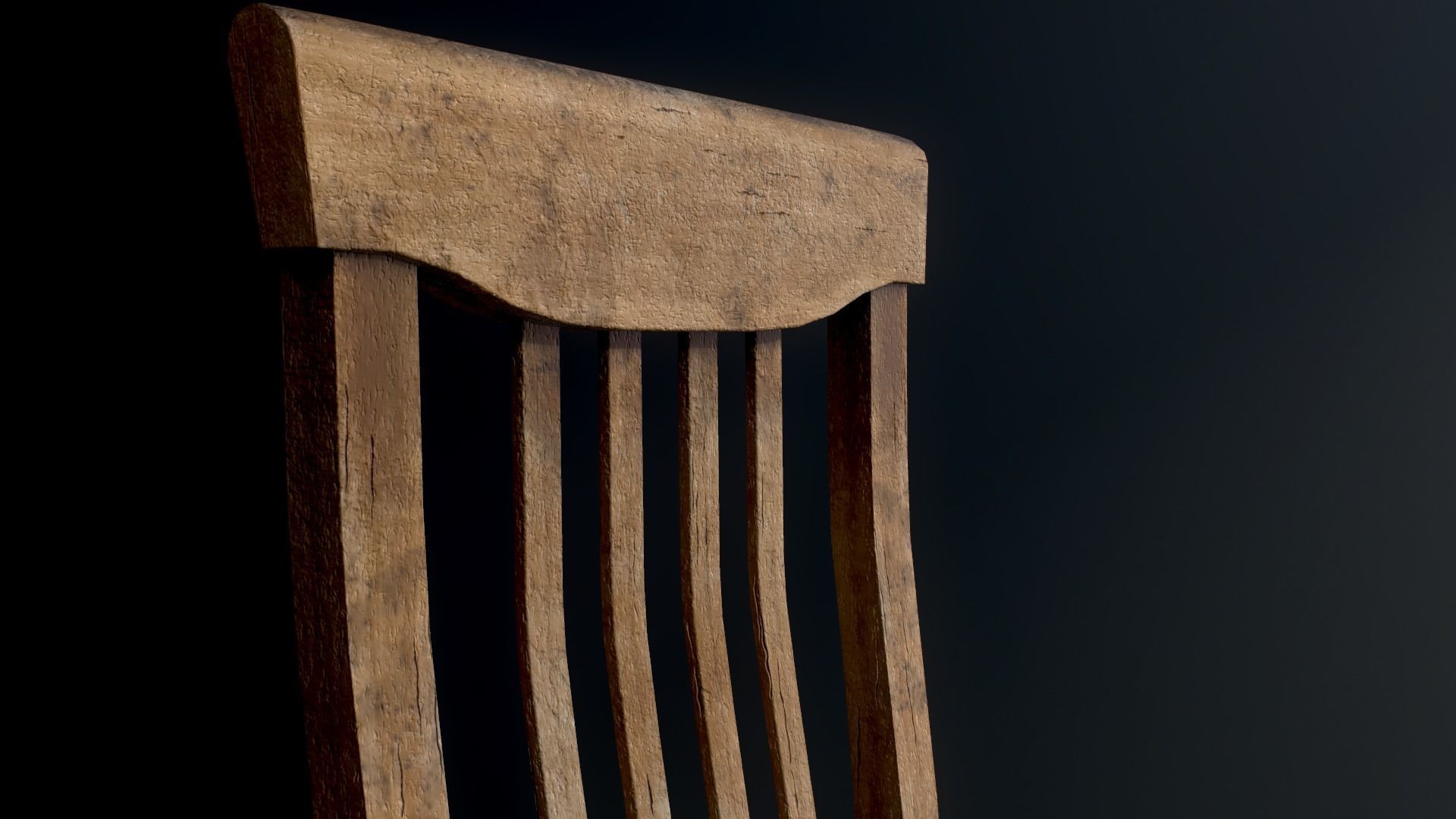 Old dirty Chair Low-poly 3D model_2