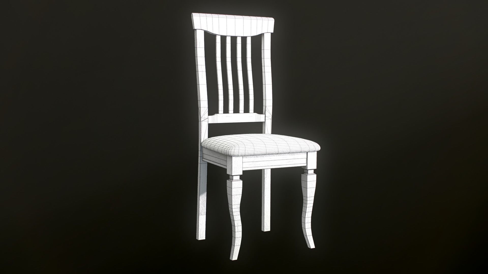 Old dirty Chair Low-poly 3D model_42