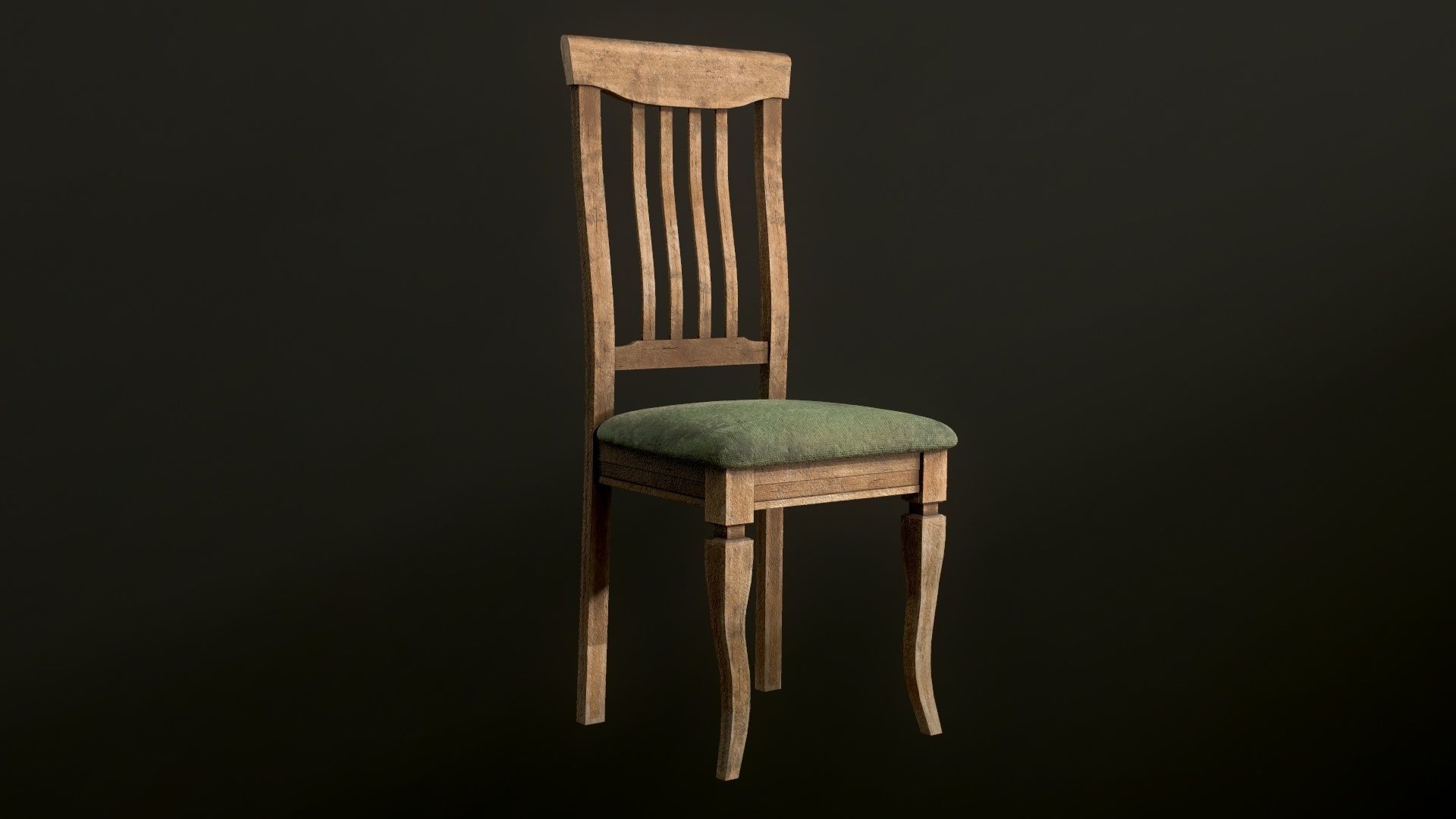 Old dirty Chair Low-poly 3D model_10