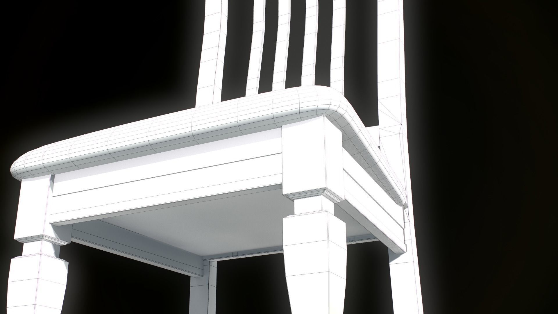Old dirty Chair Low-poly 3D model_44