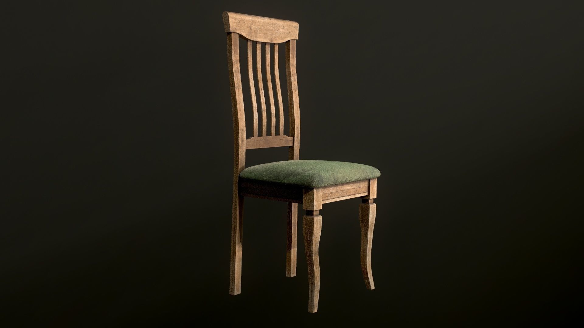 Old dirty Chair Low-poly 3D model_26