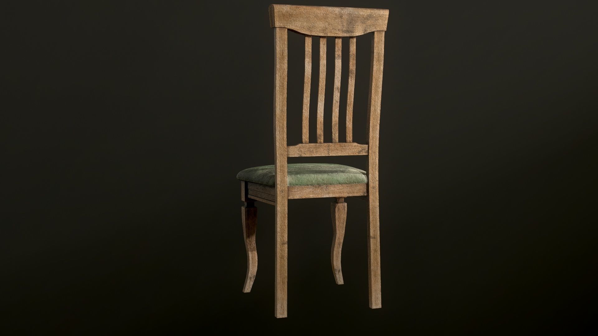 Old dirty Chair Low-poly 3D model_17