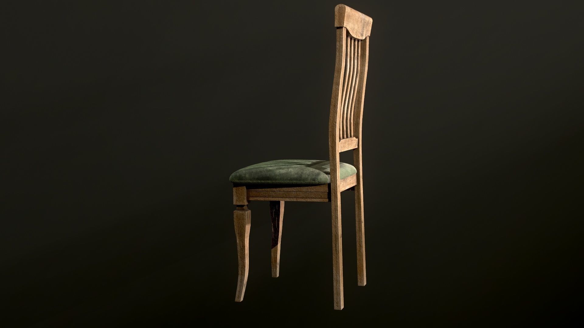 Old dirty Chair Low-poly 3D model_15