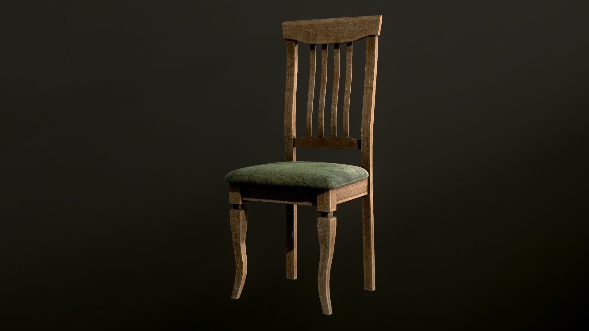 Old dirty Chair Low-poly 3D model_13