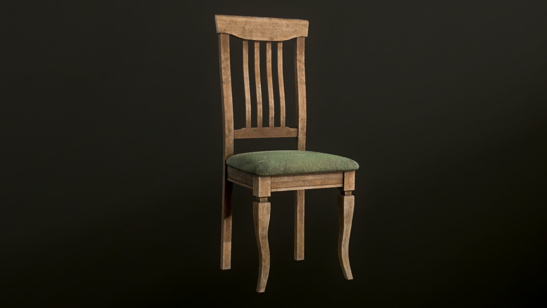 Old dirty Chair Low-poly 3D model_39