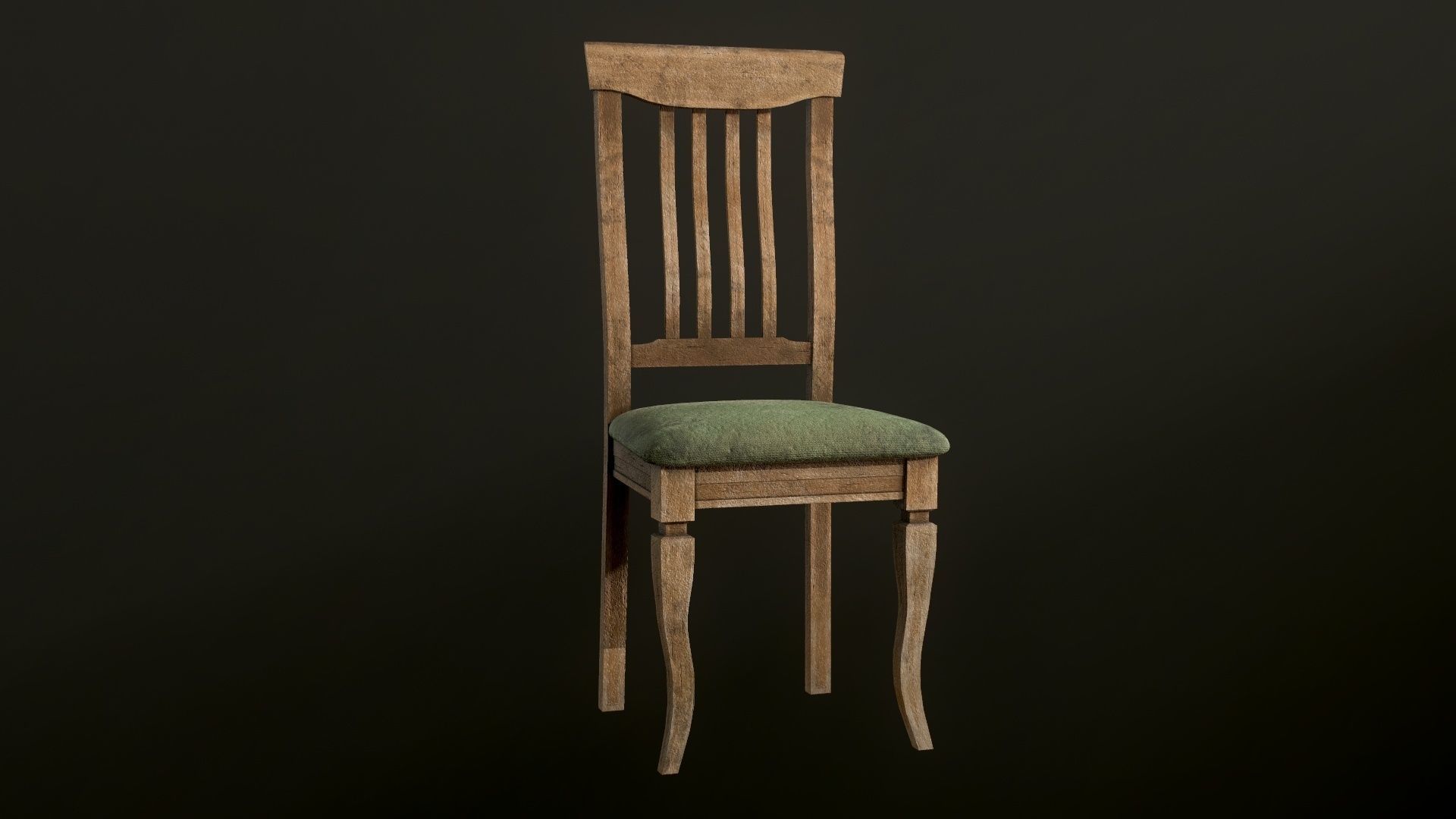 Old dirty Chair Low-poly 3D model_35