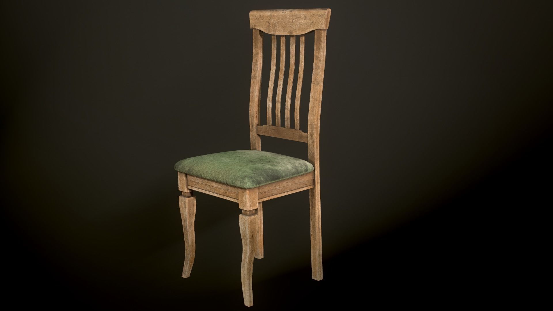 Old dirty Chair Low-poly 3D model_4