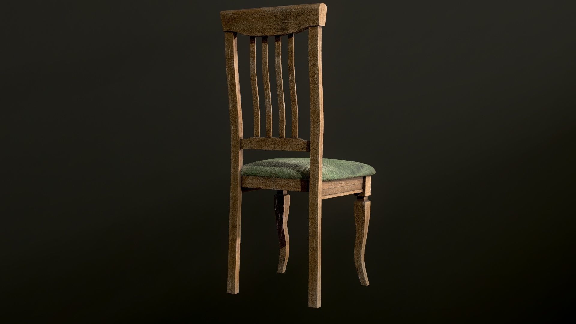 Old dirty Chair Low-poly 3D model_19