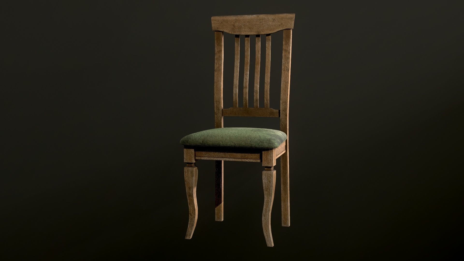Old dirty Chair Low-poly 3D model_40
