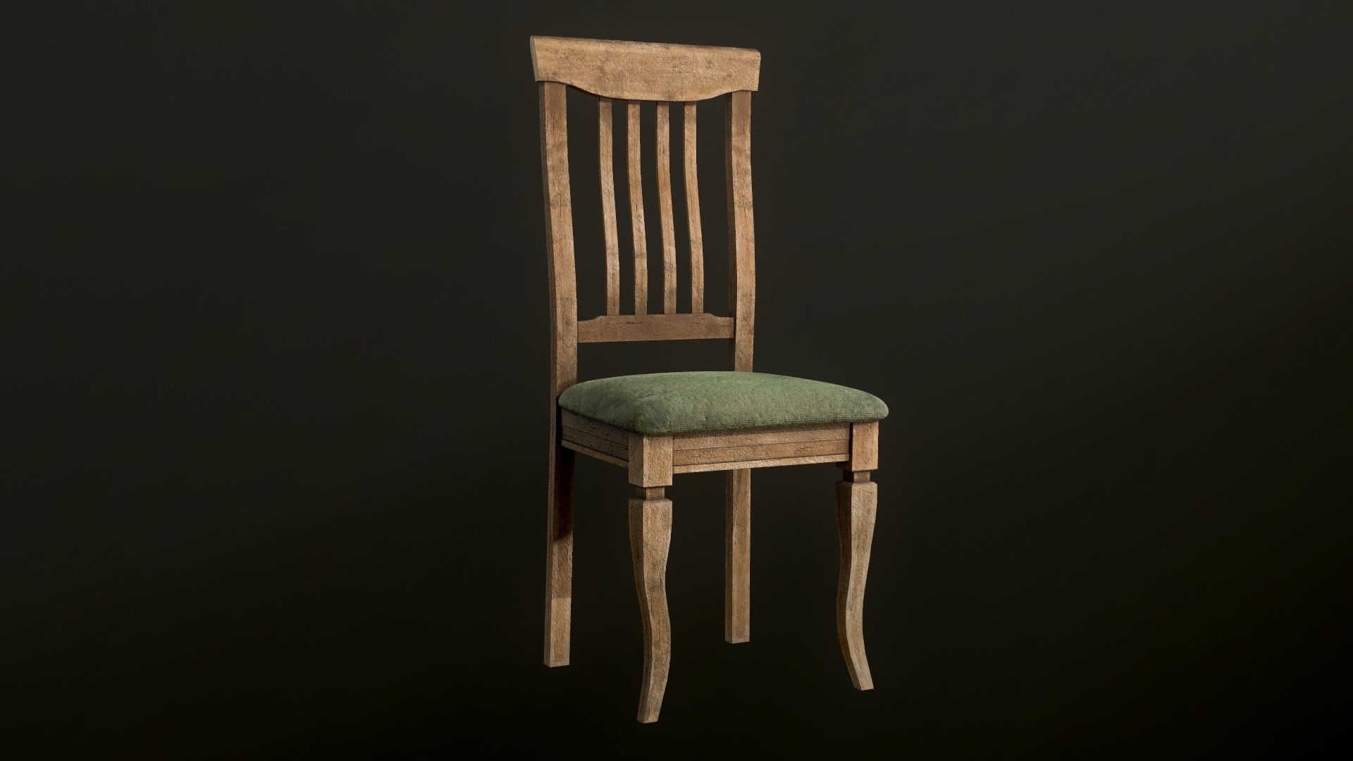 Old dirty Chair Low-poly 3D model_9