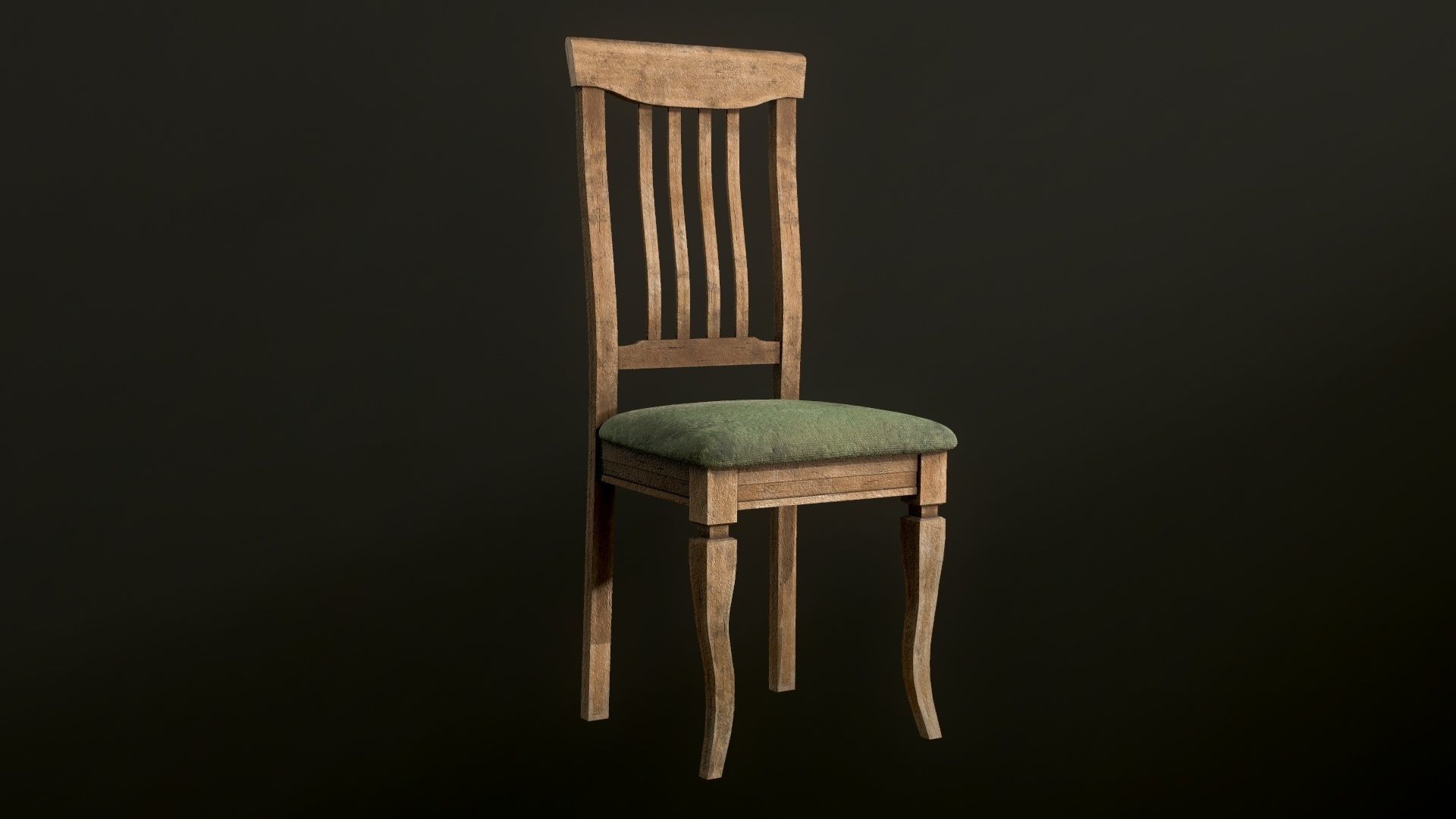 Old dirty Chair Low-poly 3D model_23