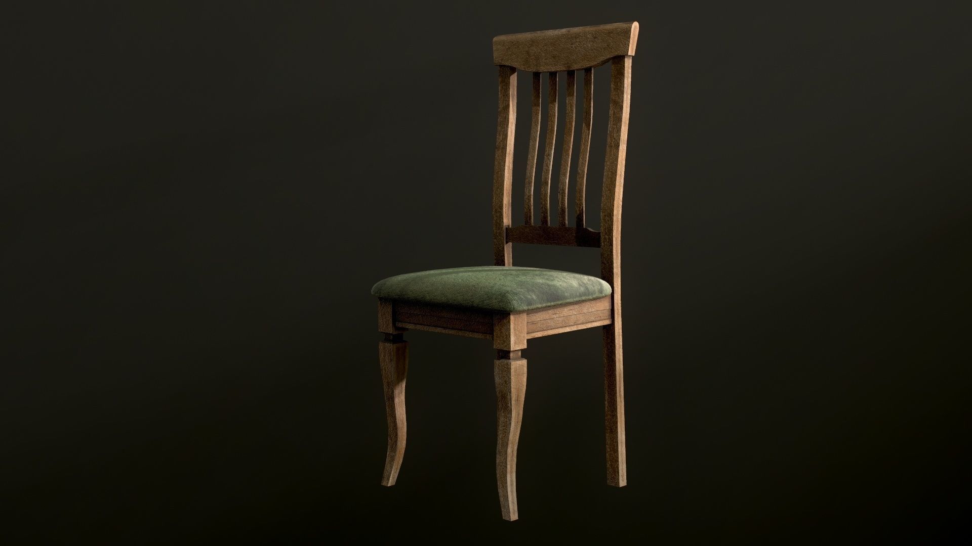 Old dirty Chair Low-poly 3D model_27