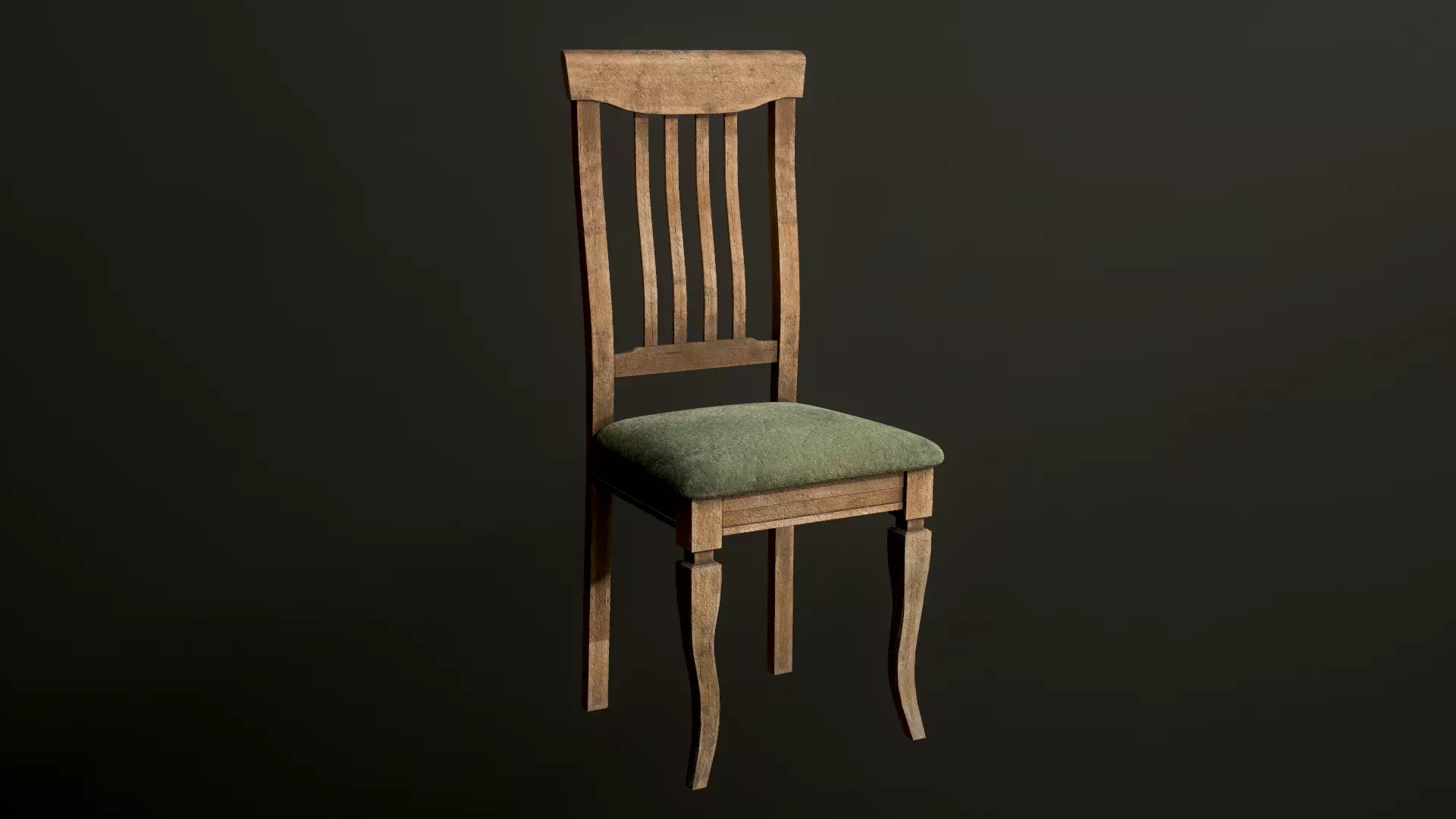 Old dirty Chair Low-poly 3D model_0