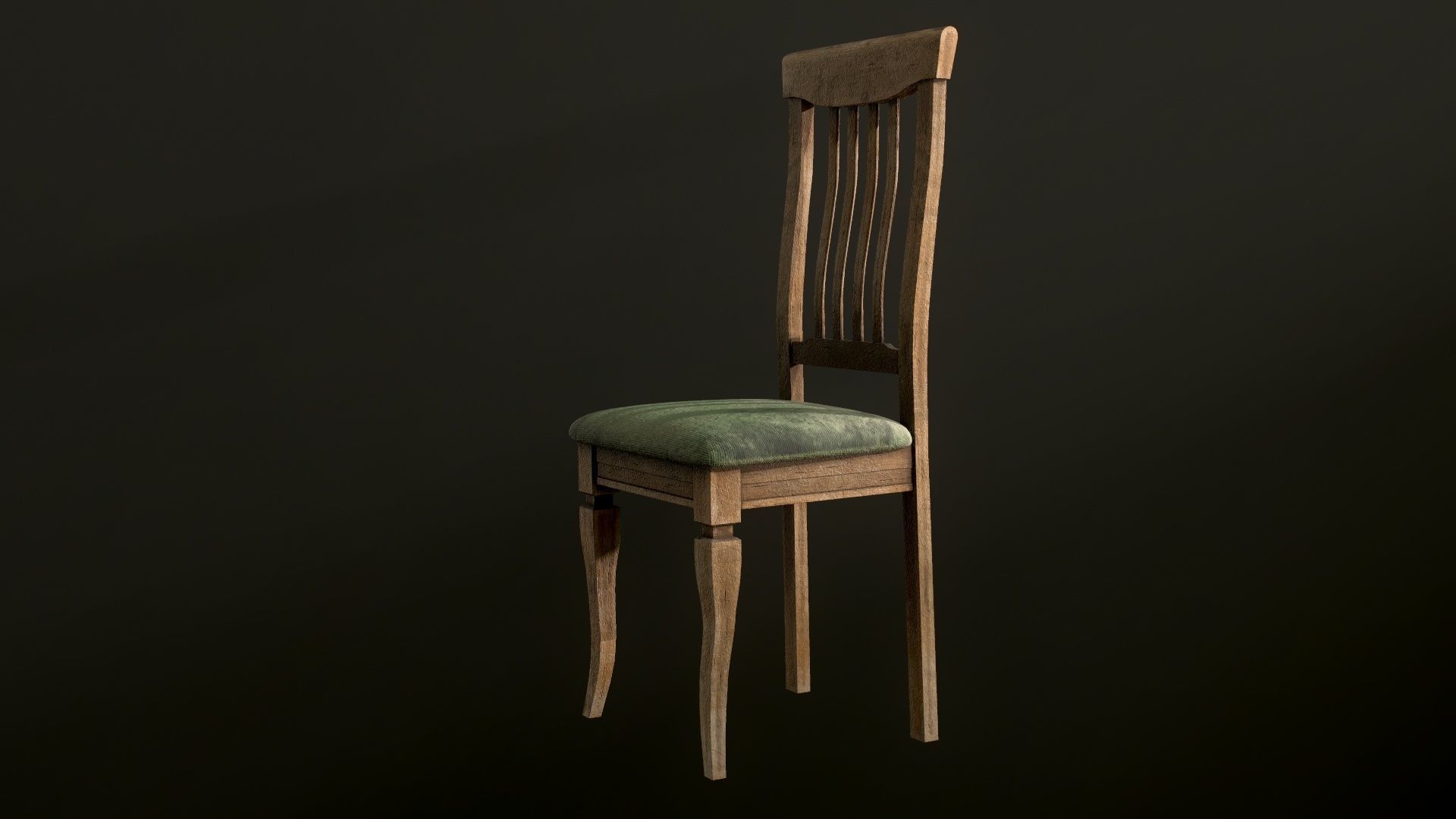 Old dirty Chair Low-poly 3D model_18