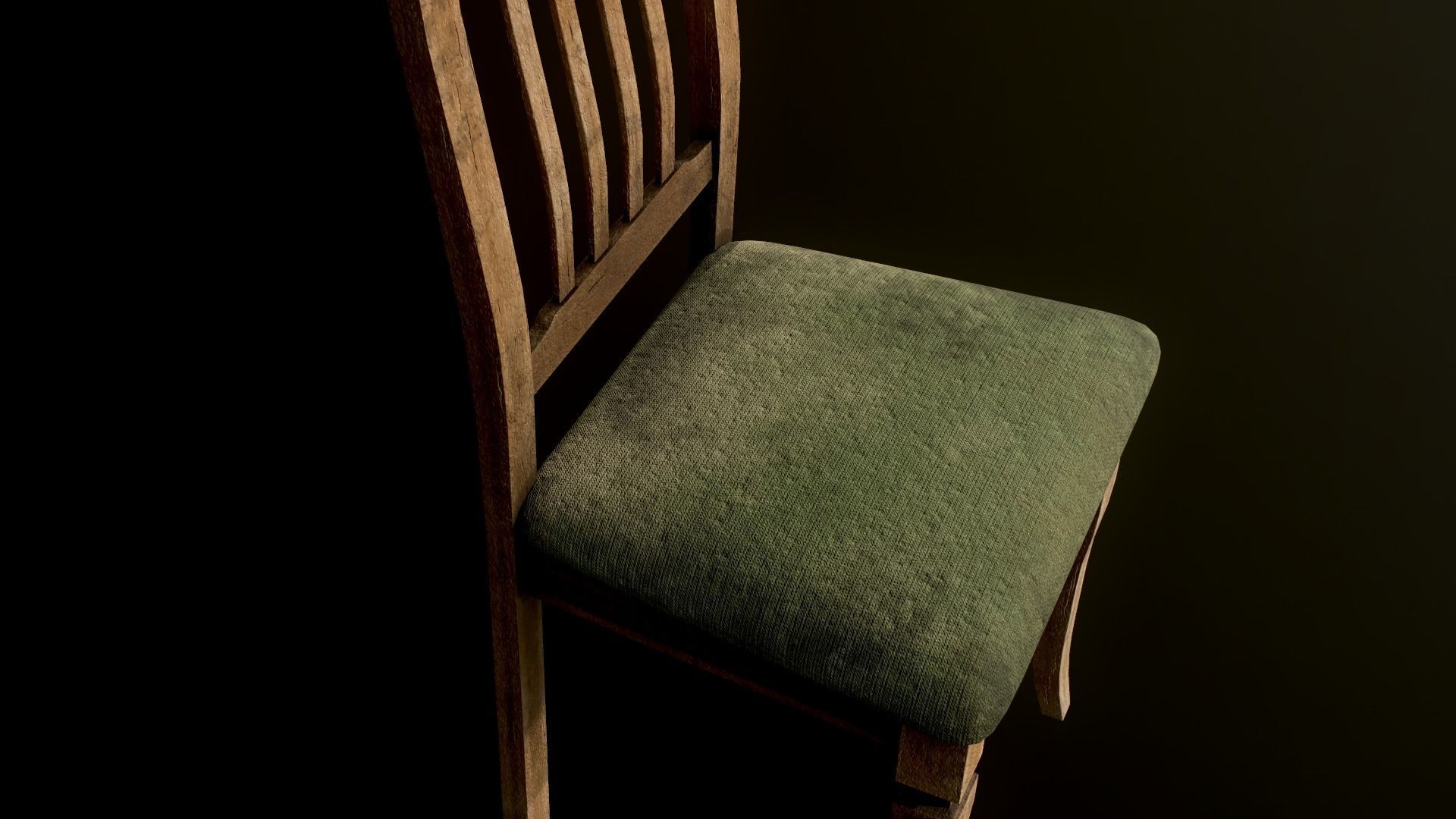 Old dirty Chair Low-poly 3D model_6