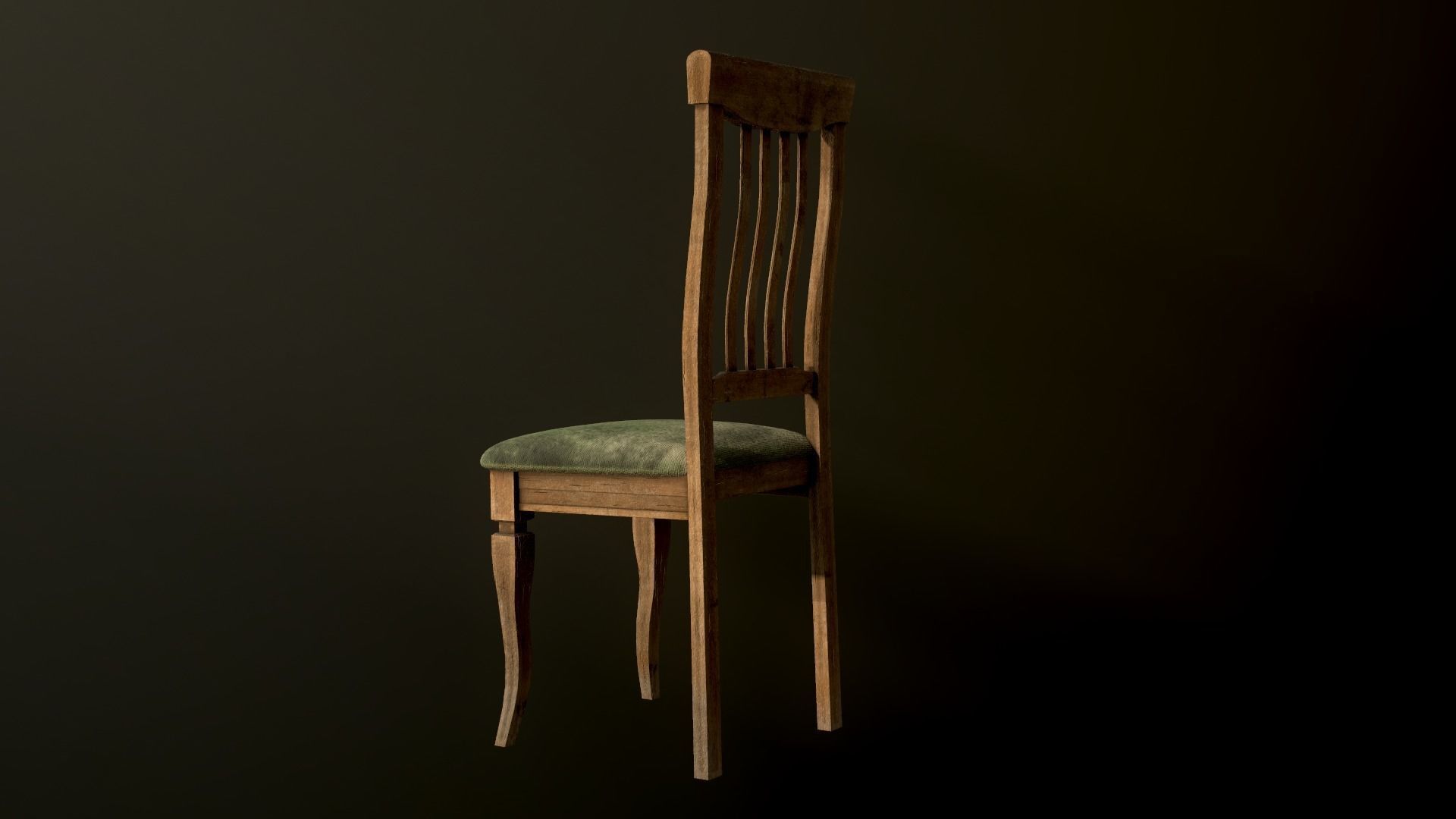 Old dirty Chair Low-poly 3D model_8