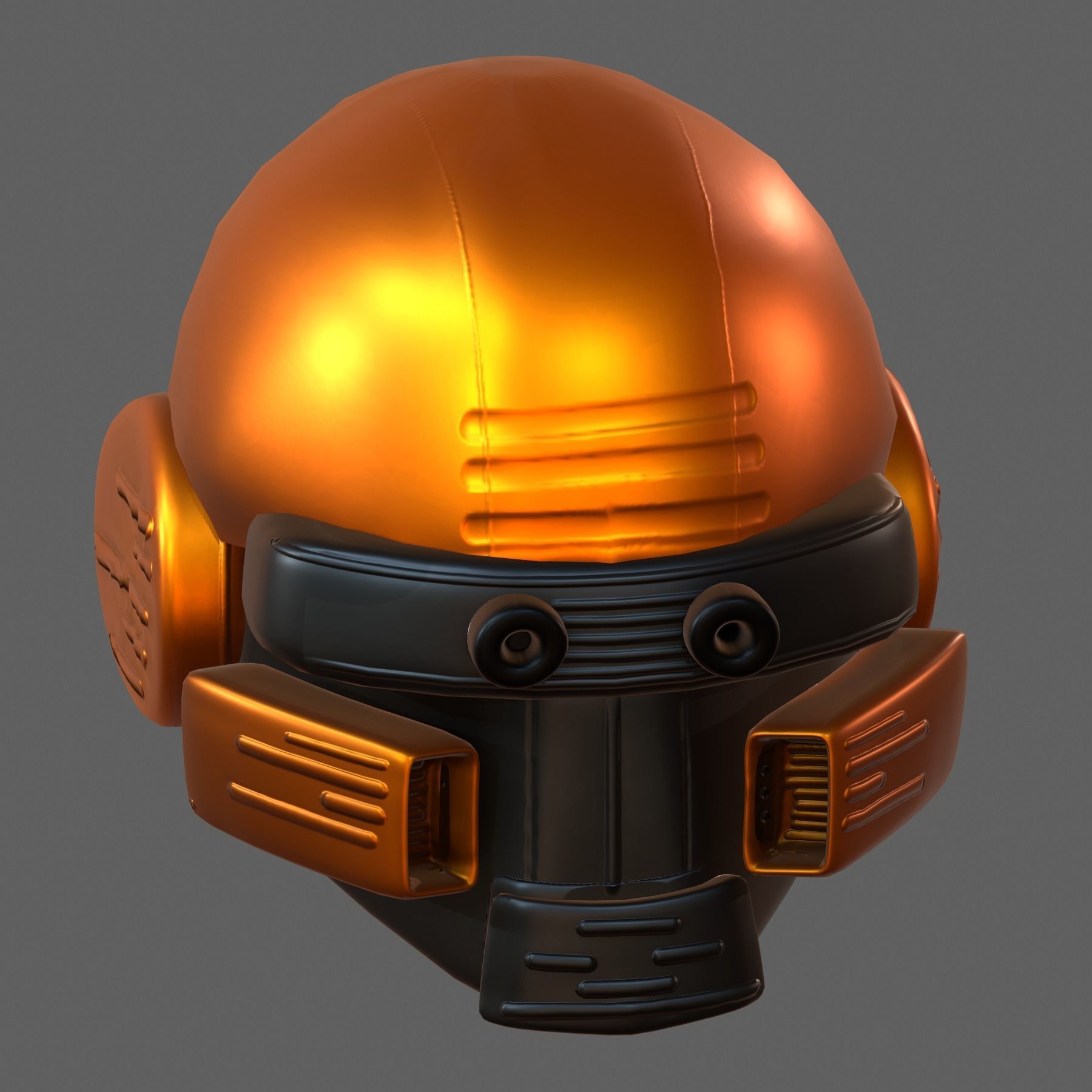 Gas mask helmet 3d model scifi Low-poly Low-poly 3D model_4
