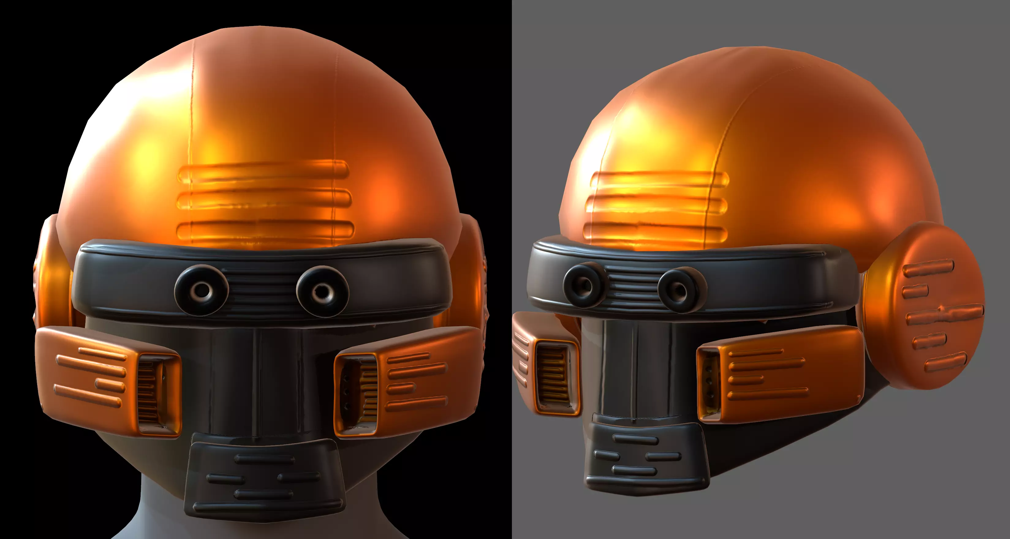 Gas mask helmet 3d model scifi Low-poly Low-poly 3D model_0