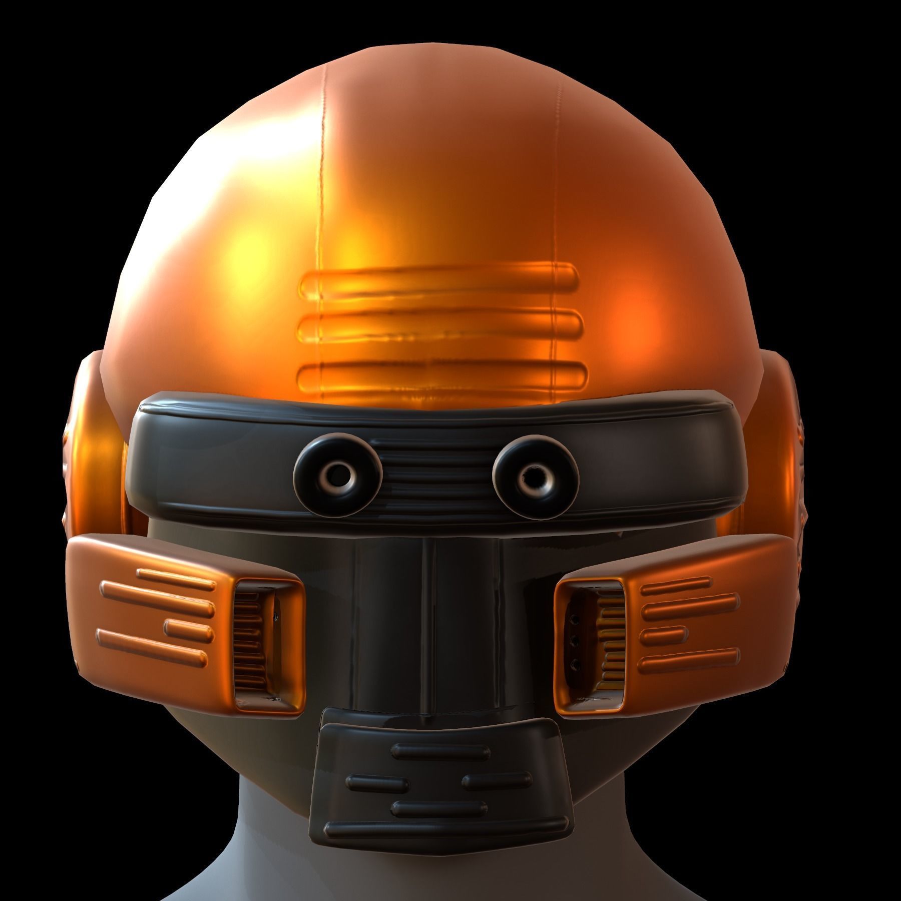Gas mask helmet 3d model scifi Low-poly Low-poly 3D model_2