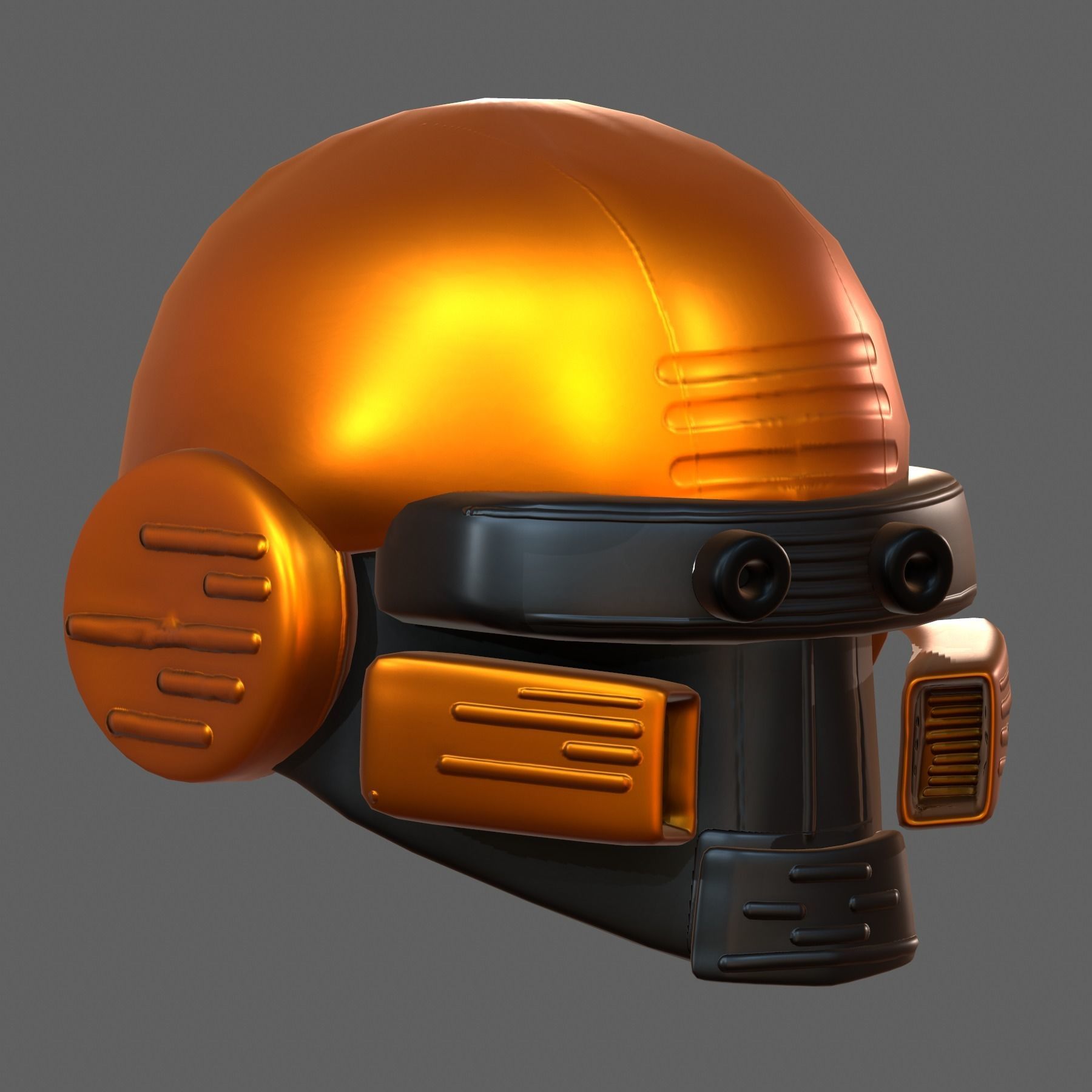 Gas mask helmet 3d model scifi Low-poly Low-poly 3D model_3