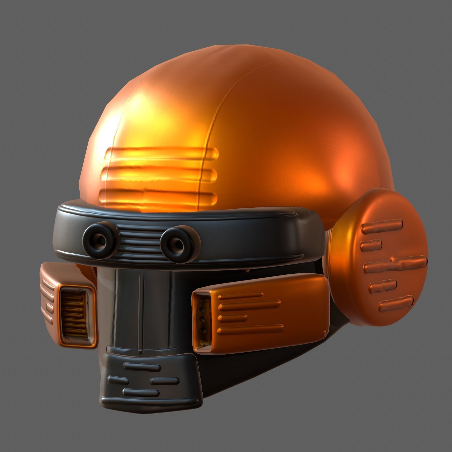 Gas mask helmet 3d model scifi Low-poly Low-poly 3D model_1