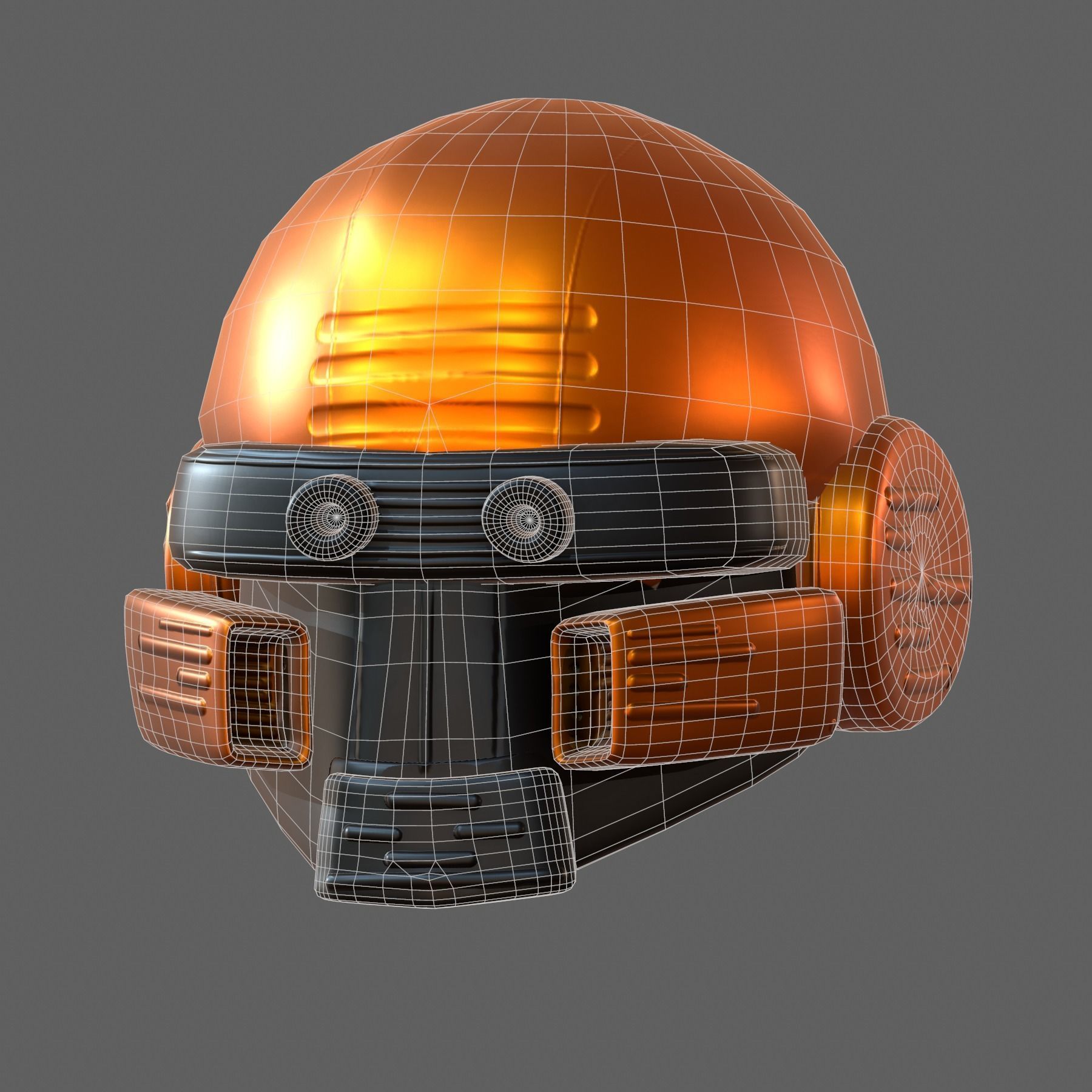 Gas mask helmet 3d model scifi Low-poly Low-poly 3D model_5