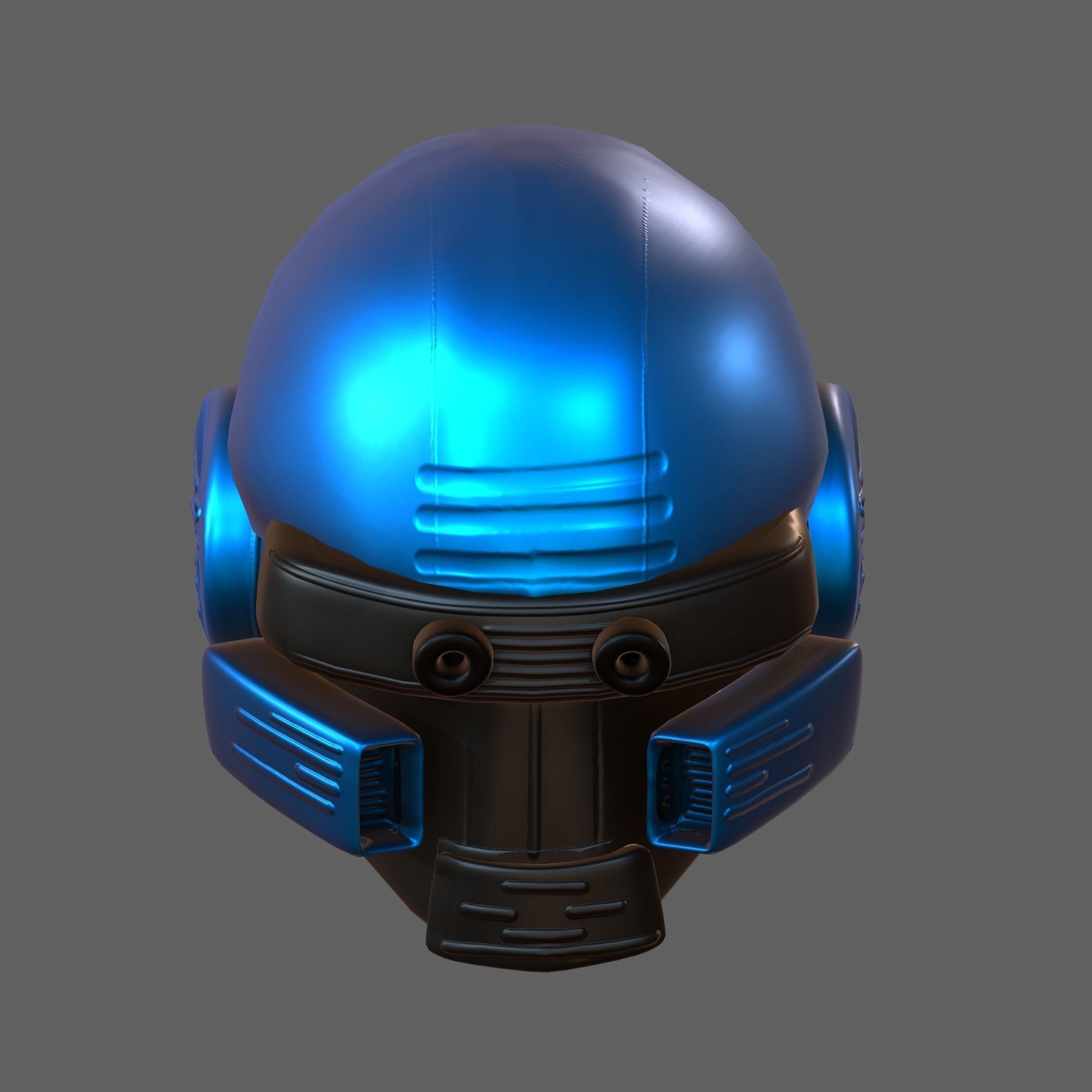 Gas mask helmet 3d model scifi Low-poly Low-poly 3D model_3