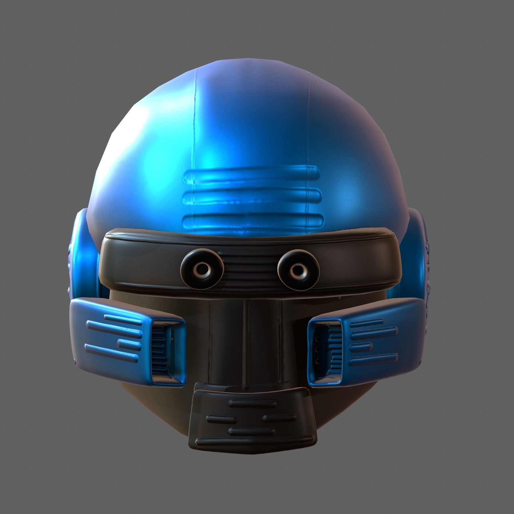 Gas mask helmet 3d model scifi Low-poly Low-poly 3D model_1