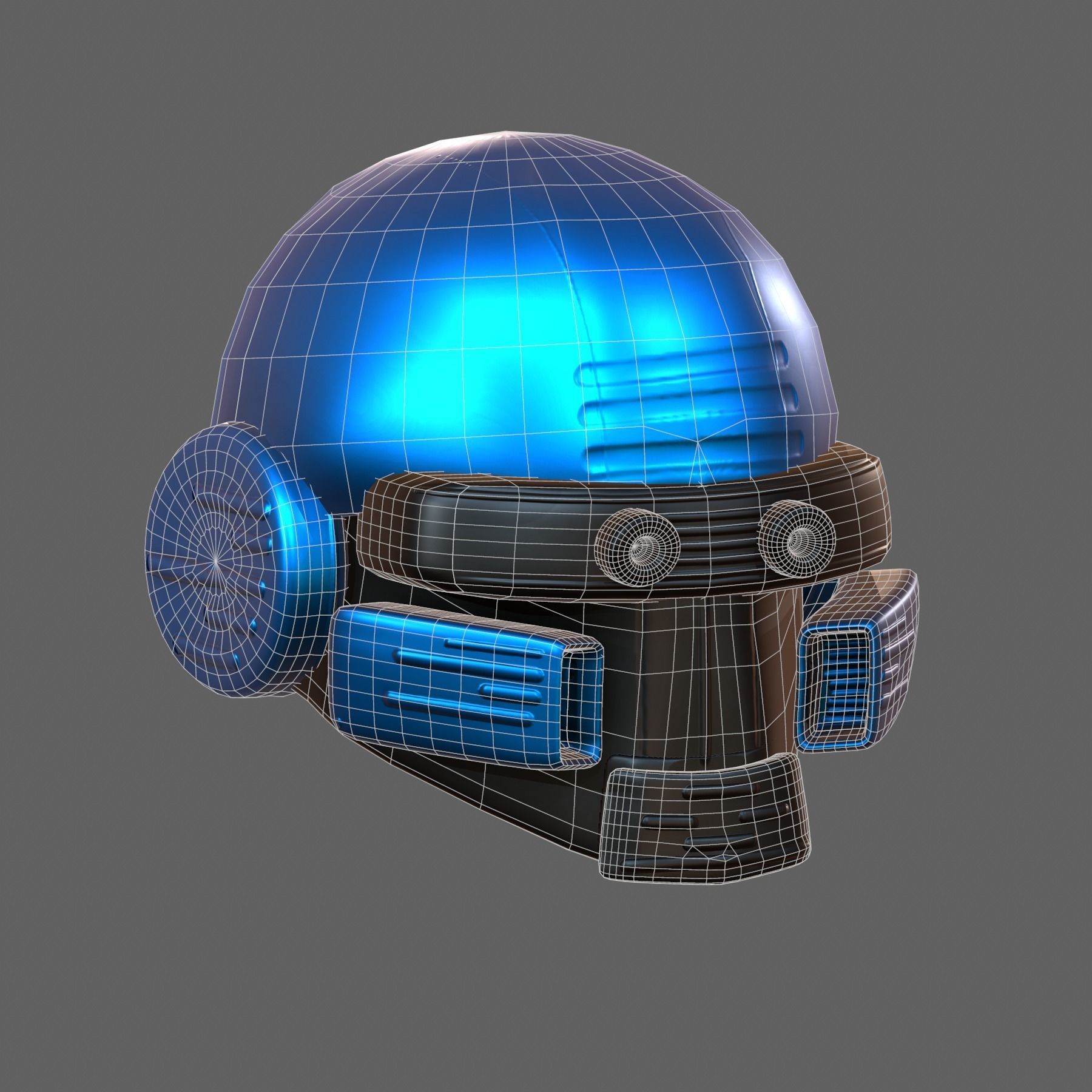 Gas mask helmet 3d model scifi Low-poly Low-poly 3D model_7