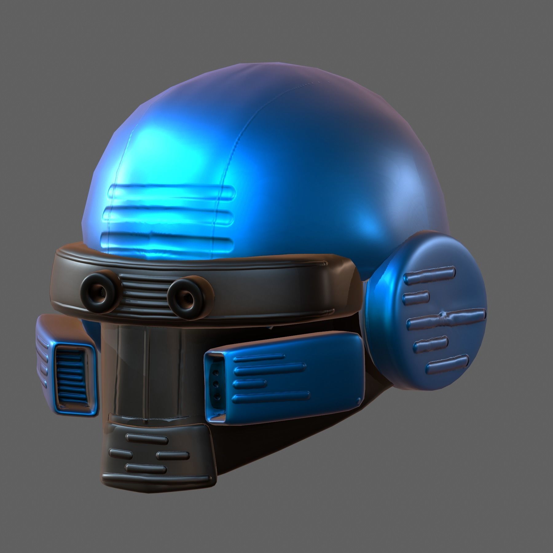 Gas mask helmet 3d model scifi Low-poly Low-poly 3D model_5