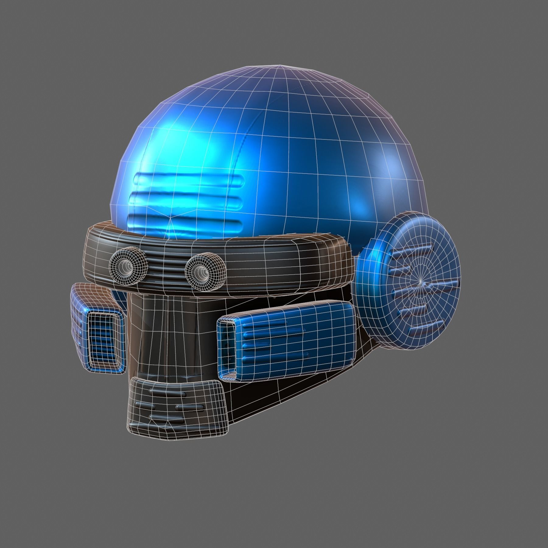 Gas mask helmet 3d model scifi Low-poly Low-poly 3D model_8