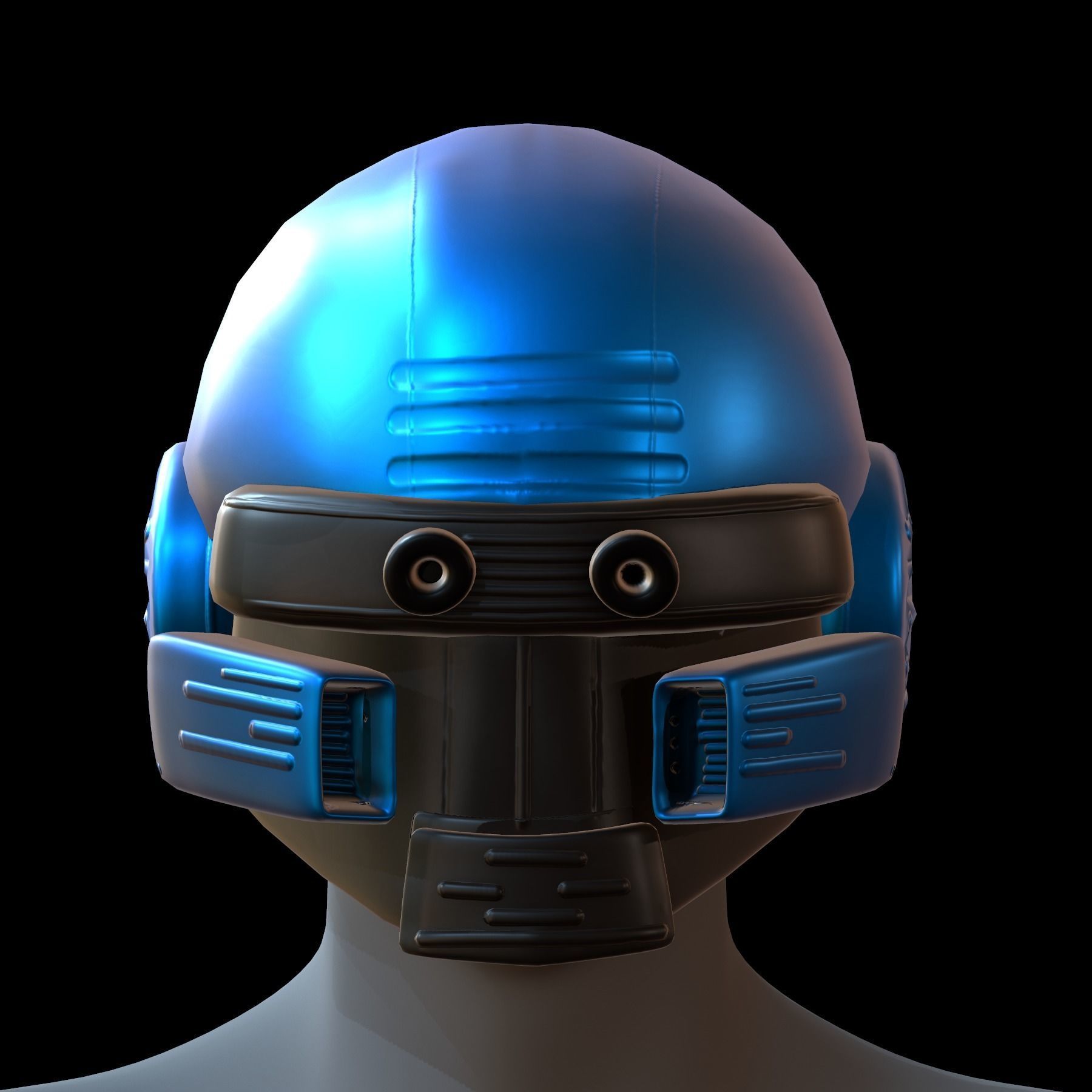 Gas mask helmet 3d model scifi Low-poly Low-poly 3D model_2