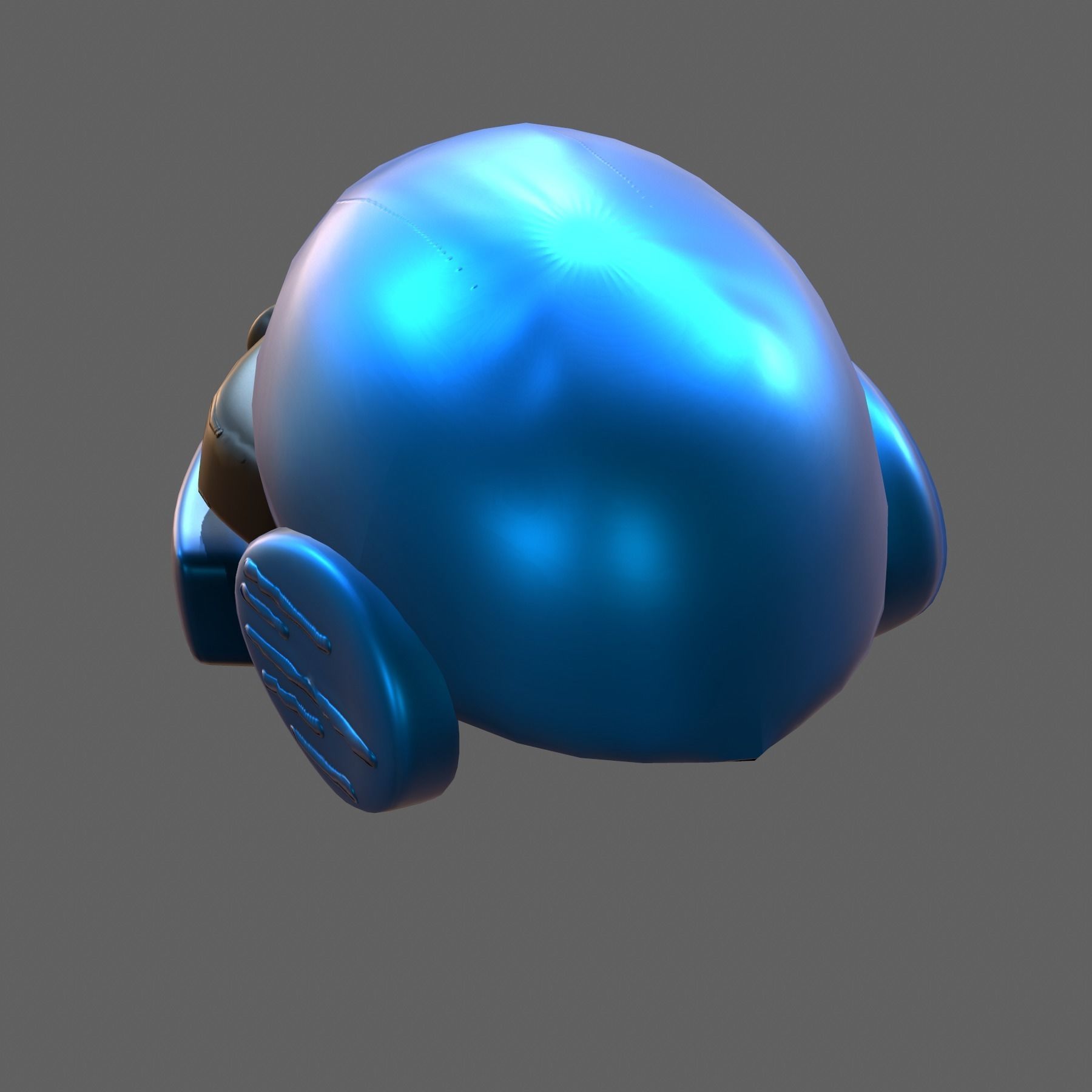 Gas mask helmet 3d model scifi Low-poly Low-poly 3D model_4