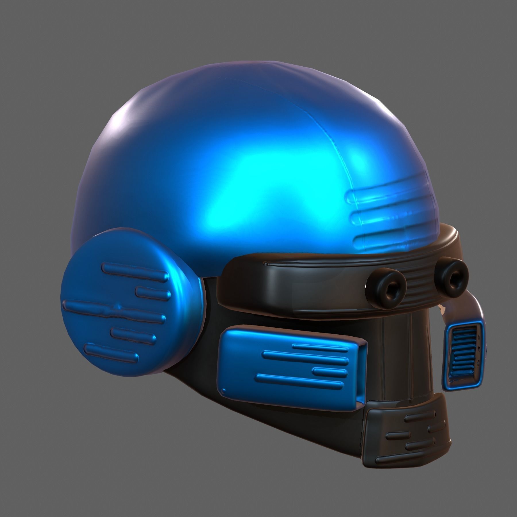 Gas mask helmet 3d model scifi Low-poly Low-poly 3D model_6