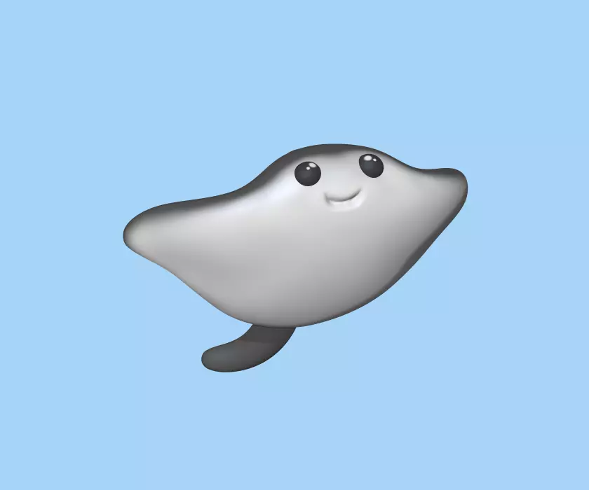 Stingray squishy toy - lime 3D print model_0