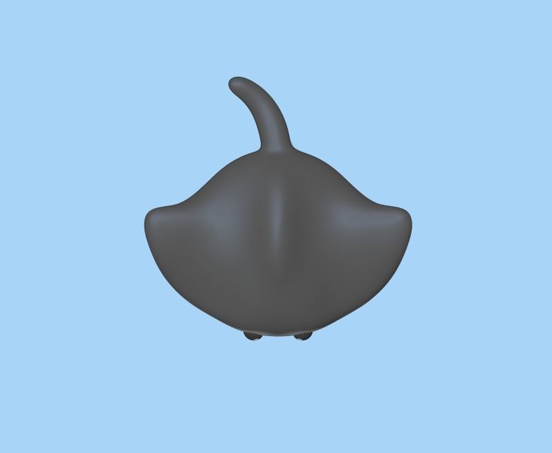 Stingray squishy toy - lime 3D print model_2