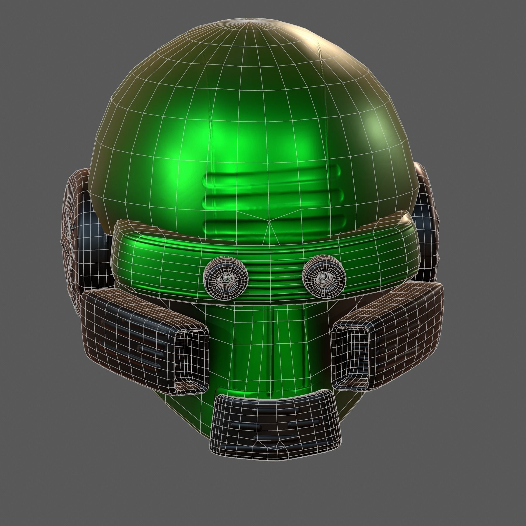Gas mask helmet 3d model scifi Low-poly Low-poly 3D model_6