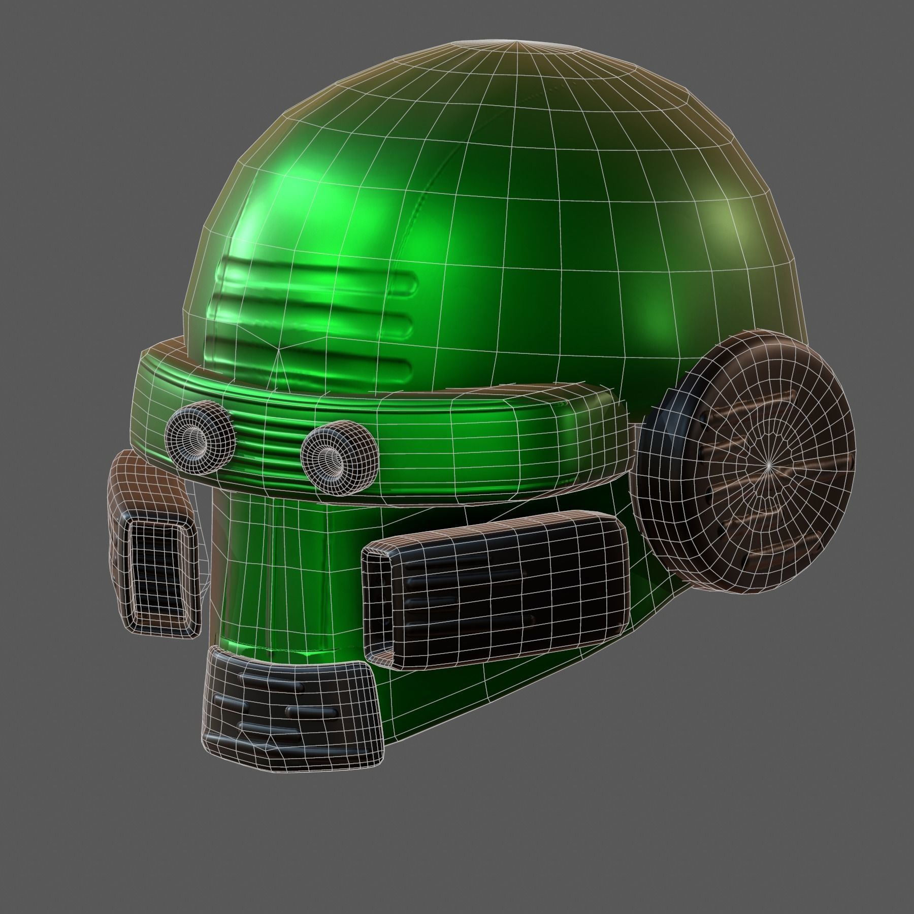 Gas mask helmet 3d model scifi Low-poly Low-poly 3D model_7