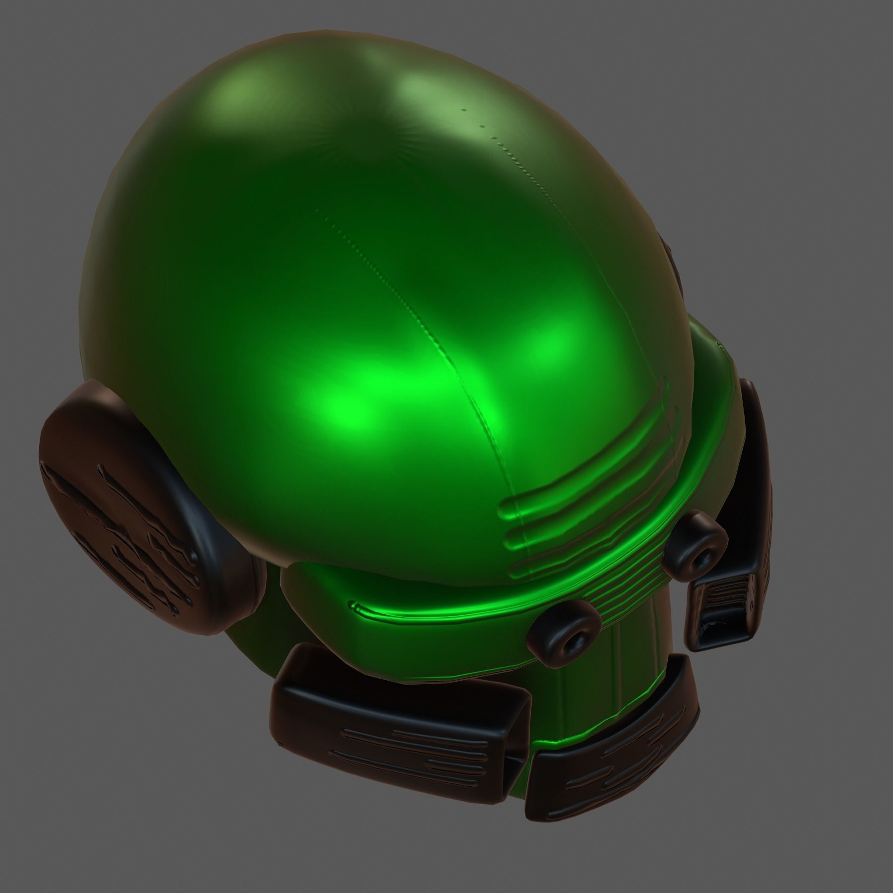 Gas mask helmet 3d model scifi Low-poly Low-poly 3D model_5