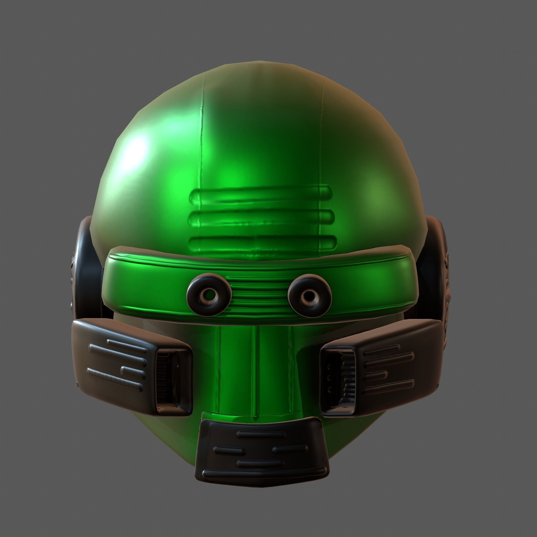 Gas mask helmet 3d model scifi Low-poly Low-poly 3D model_1