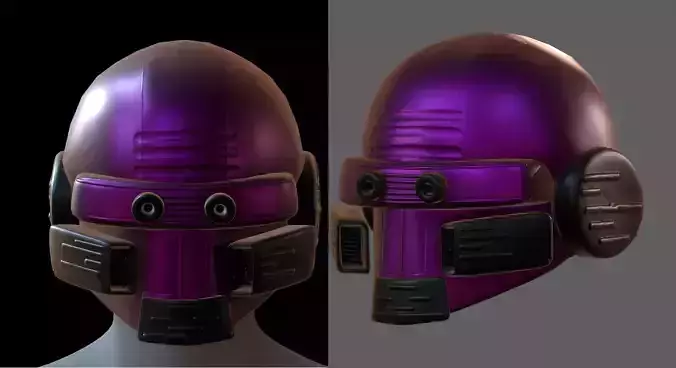 Gas mask helmet 3d model scifi Low-poly 