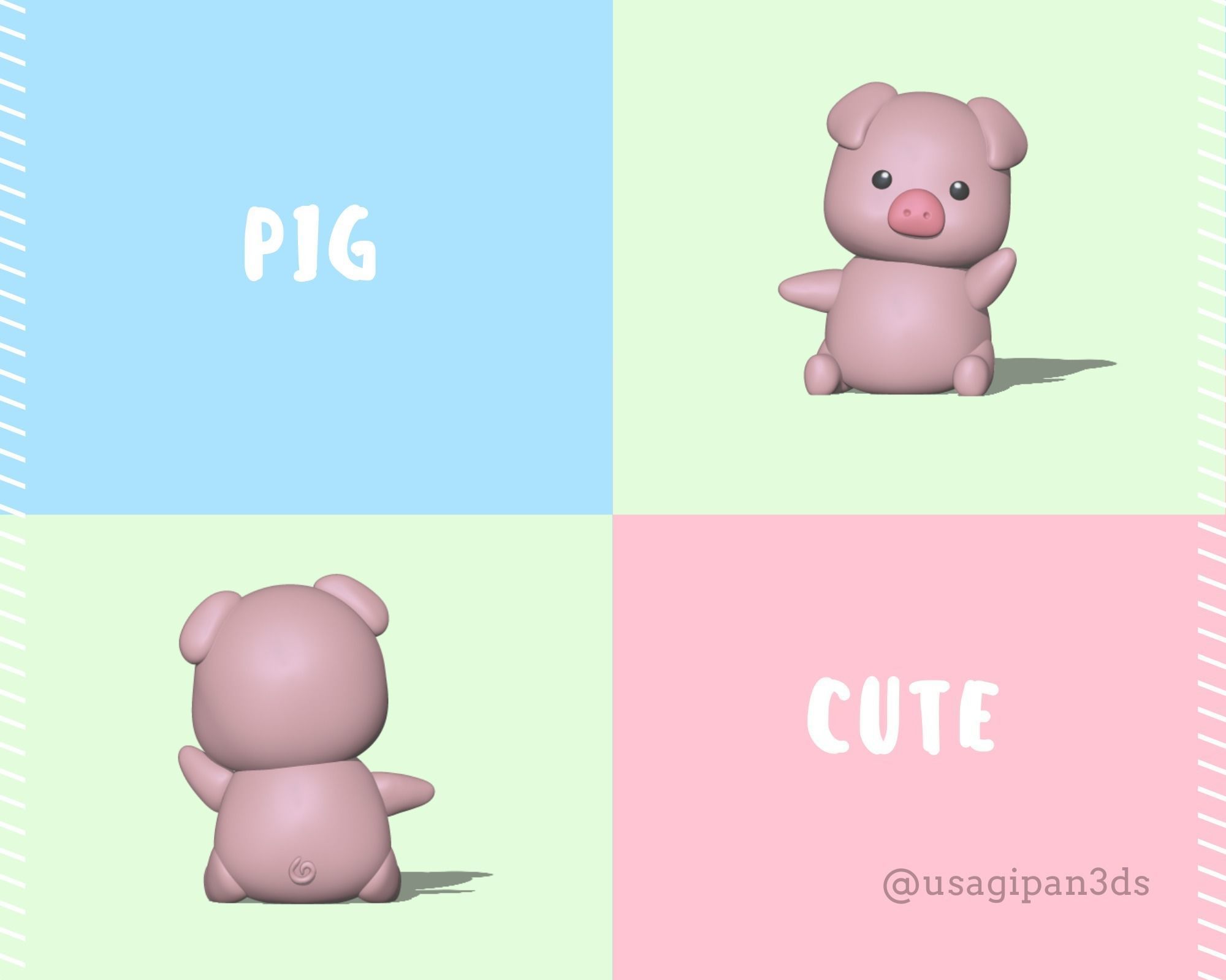  Cute Pig  3D print model_2