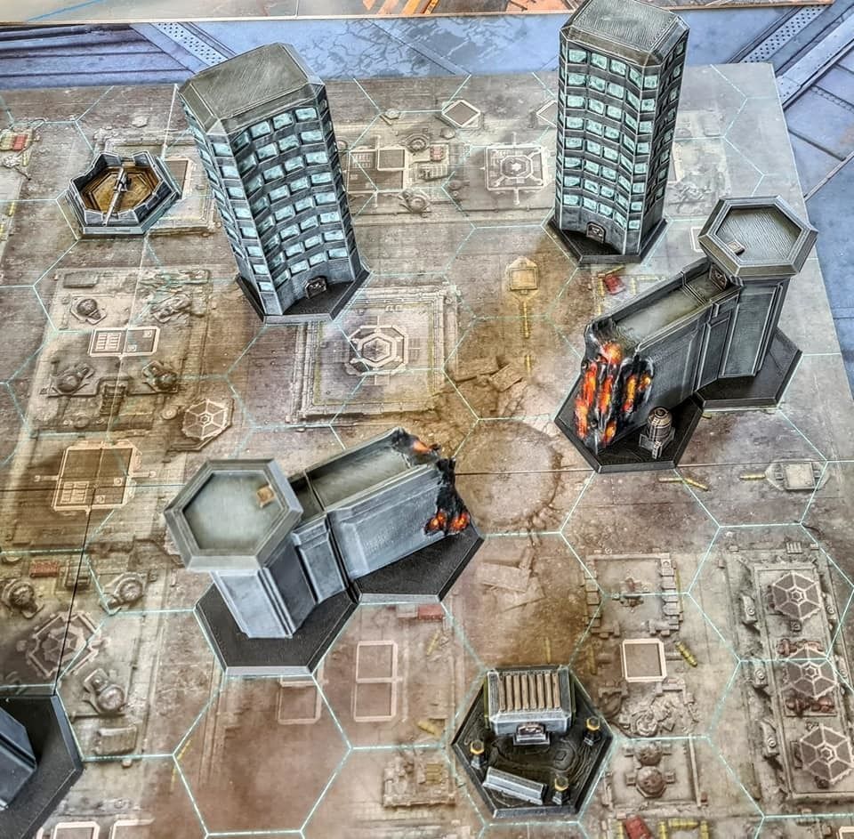 8mm Hex Terrain - Sci fi Human City 3D print model_4