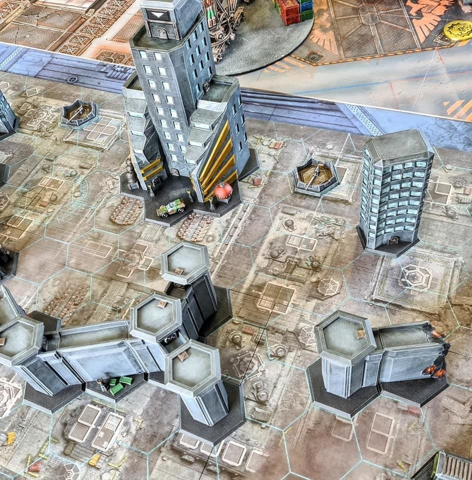 8mm Hex Terrain - Sci fi Human City 3D print model_3