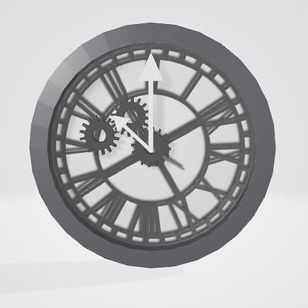 Gear Wall Clock Free low-poly 3D model