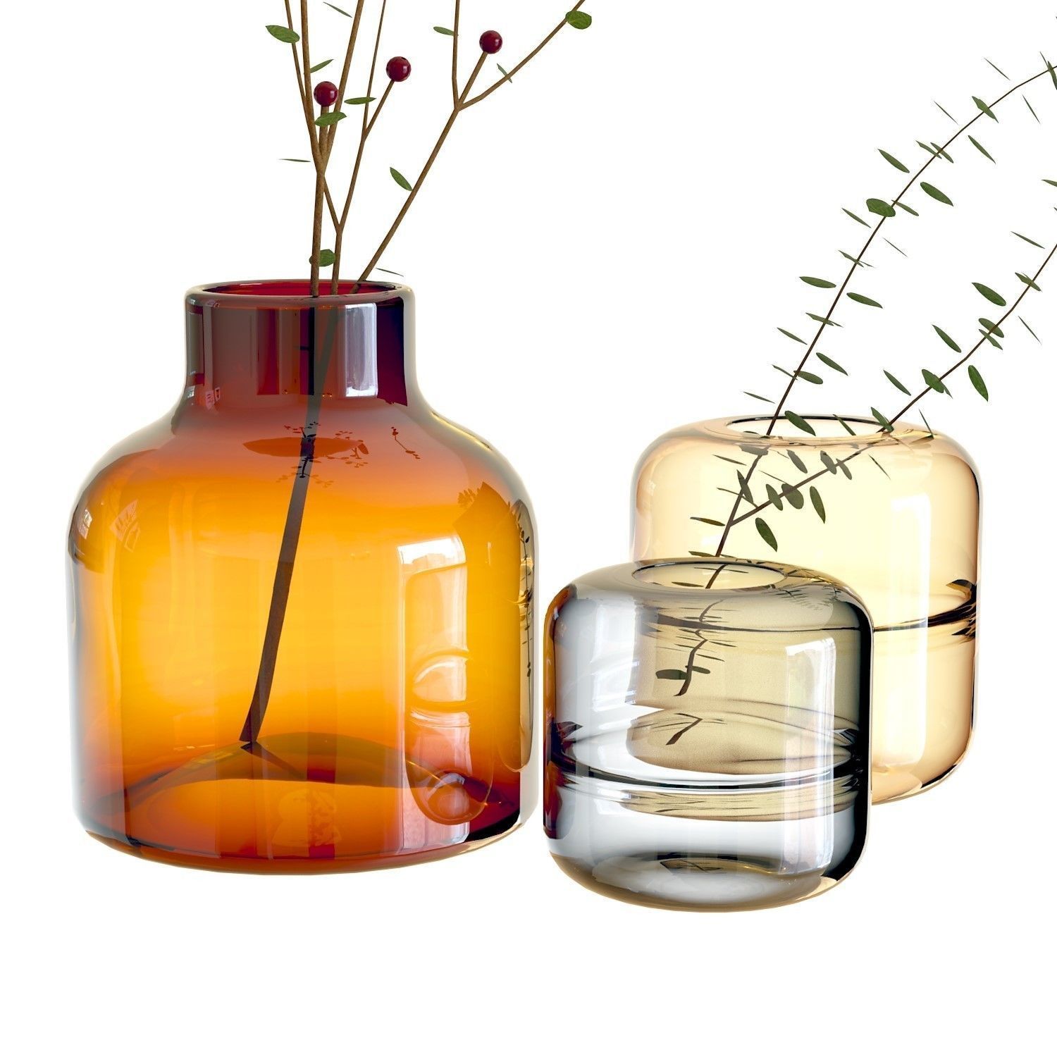 Crate and Barrel Poe and Daydream Vases 3D model_4