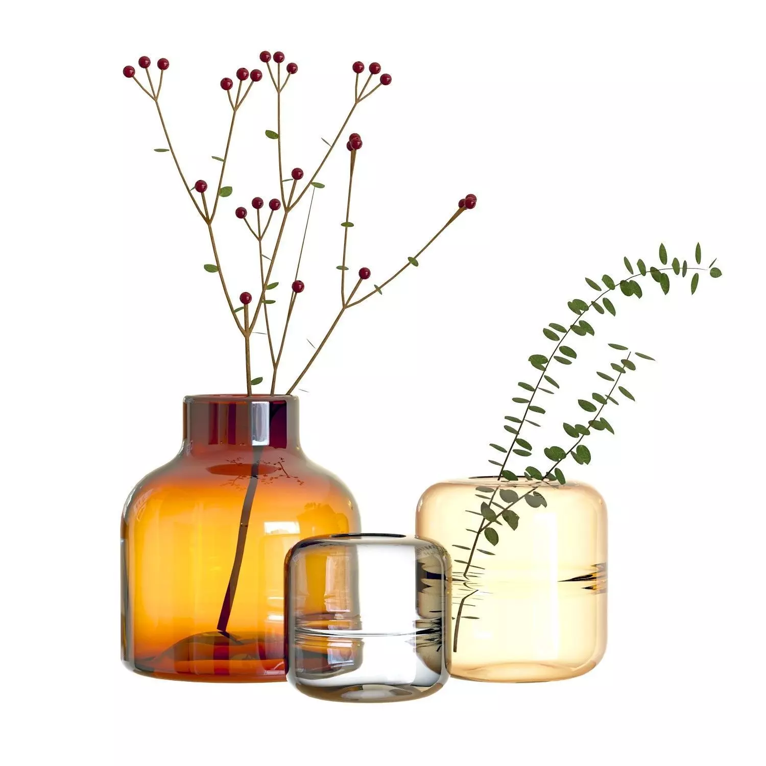 Crate and Barrel Poe and Daydream Vases 3D model_0