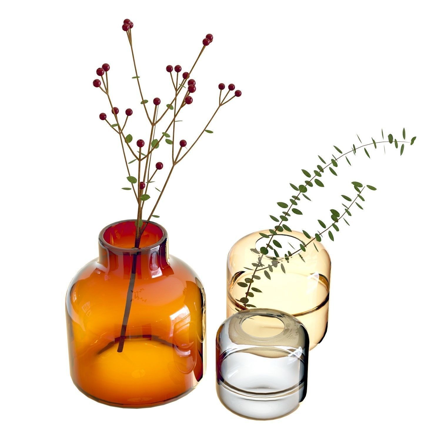 Crate and Barrel Poe and Daydream Vases 3D model_2