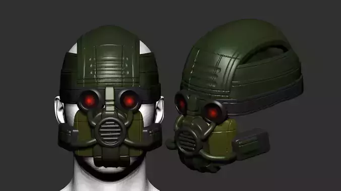 helmet high poly sculpt 3d printable ver 7 3D model