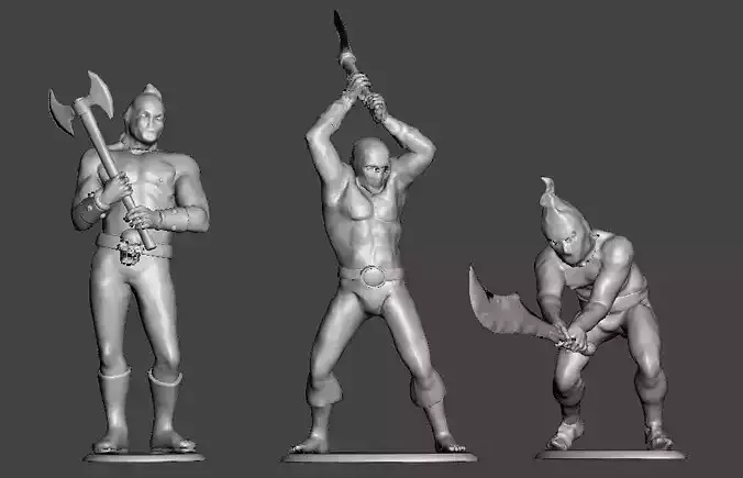3 x executioner toy soldiers 3D print model